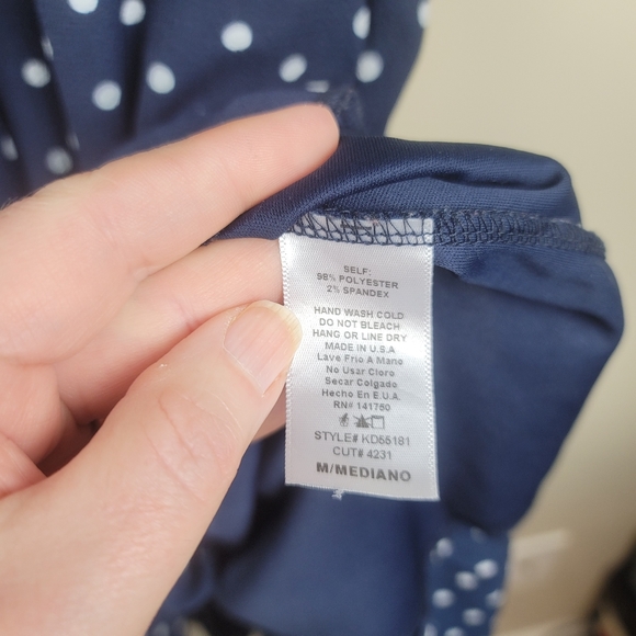 Orange Creek Blue with White Polka Dots Maternity Maxi Dress size M - Picture 6 of 7